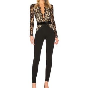 Michael Costello Black Lace Jumpsuit